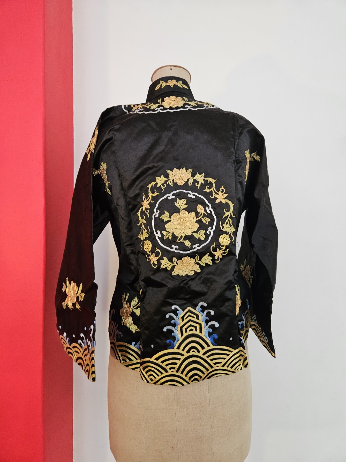 Vintage 60s Magnolia China Silk Dragon Kimono Jacket Size S-M New