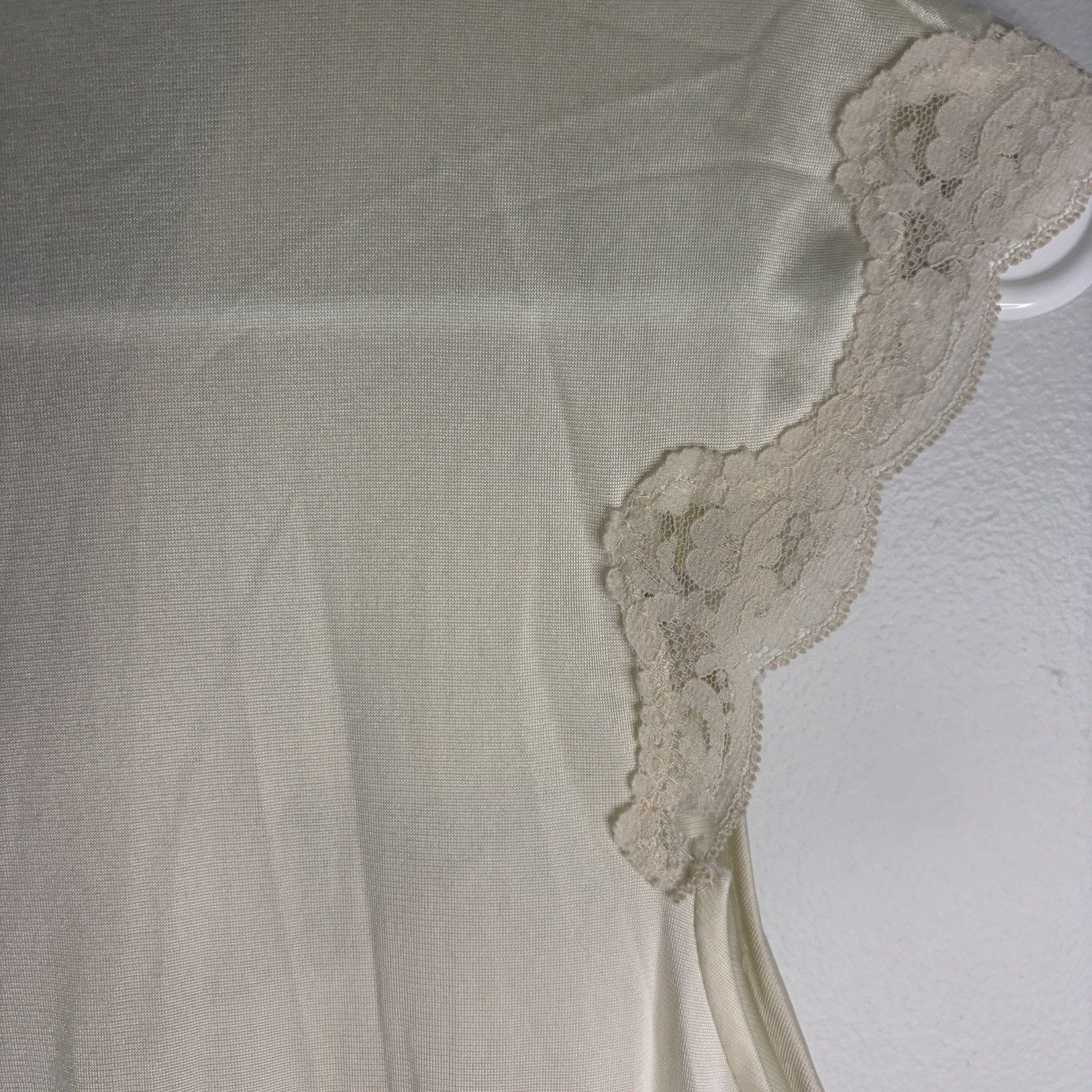 Vintage Peignoir Set Cream With Lace Detail Has Some Flaws Size Medium JCPenney