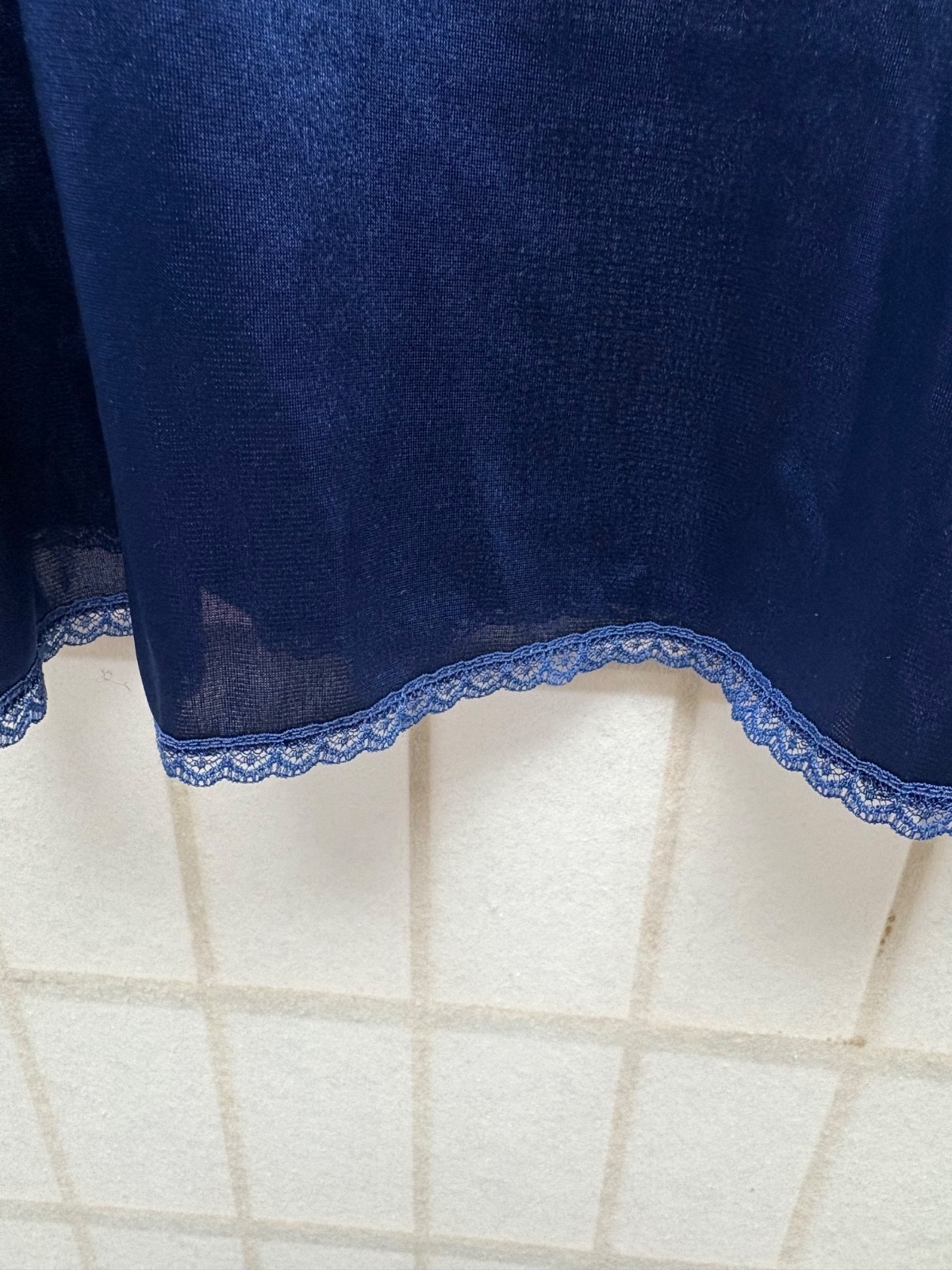 Bestform Half Slip 2X BLUE Lace Antron III Nylon Lingerie Vintage