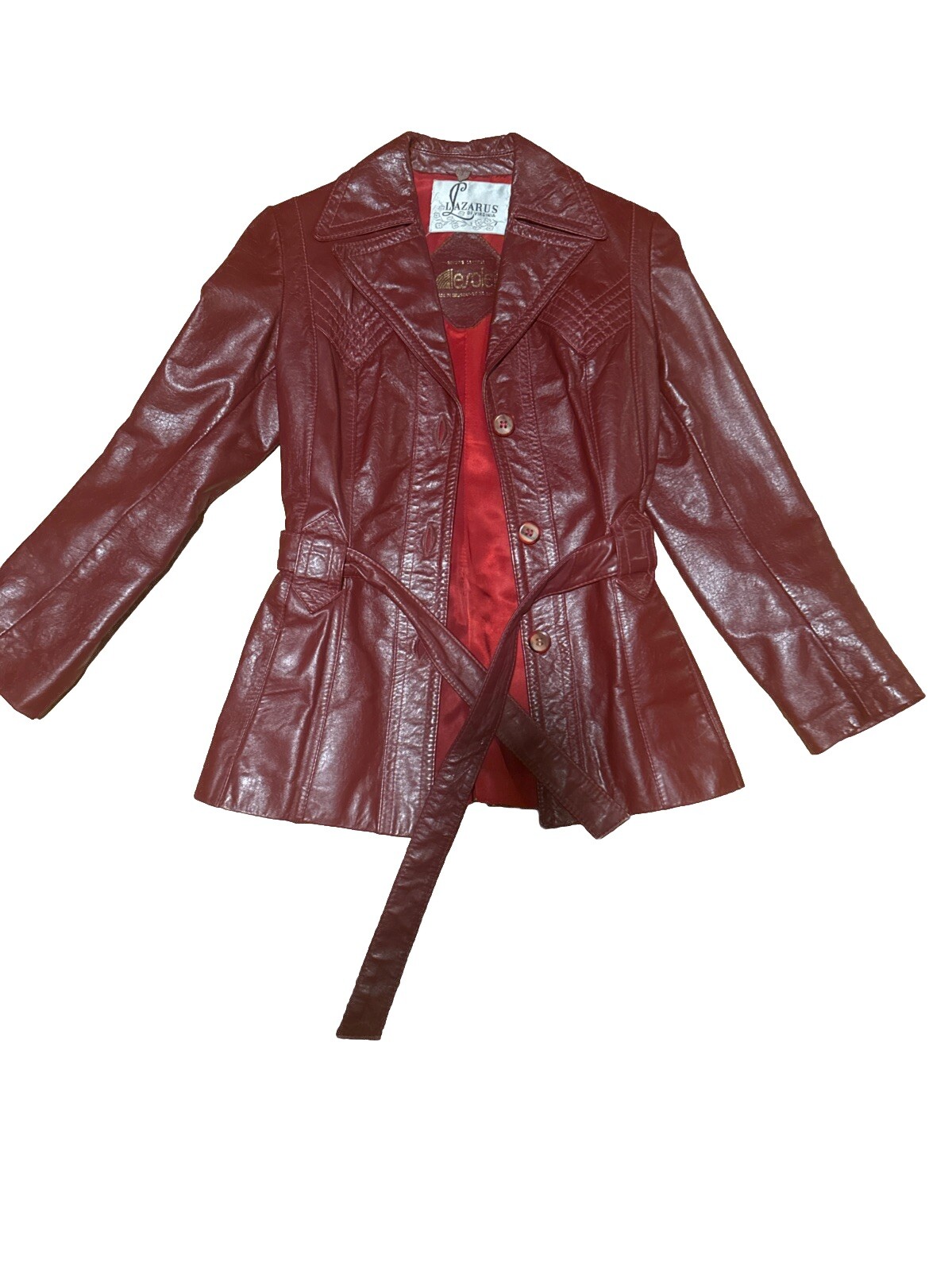 Vintage Leather Jacket Brand Lazarus Of Virginia 1970s or 1980s Mint Condition