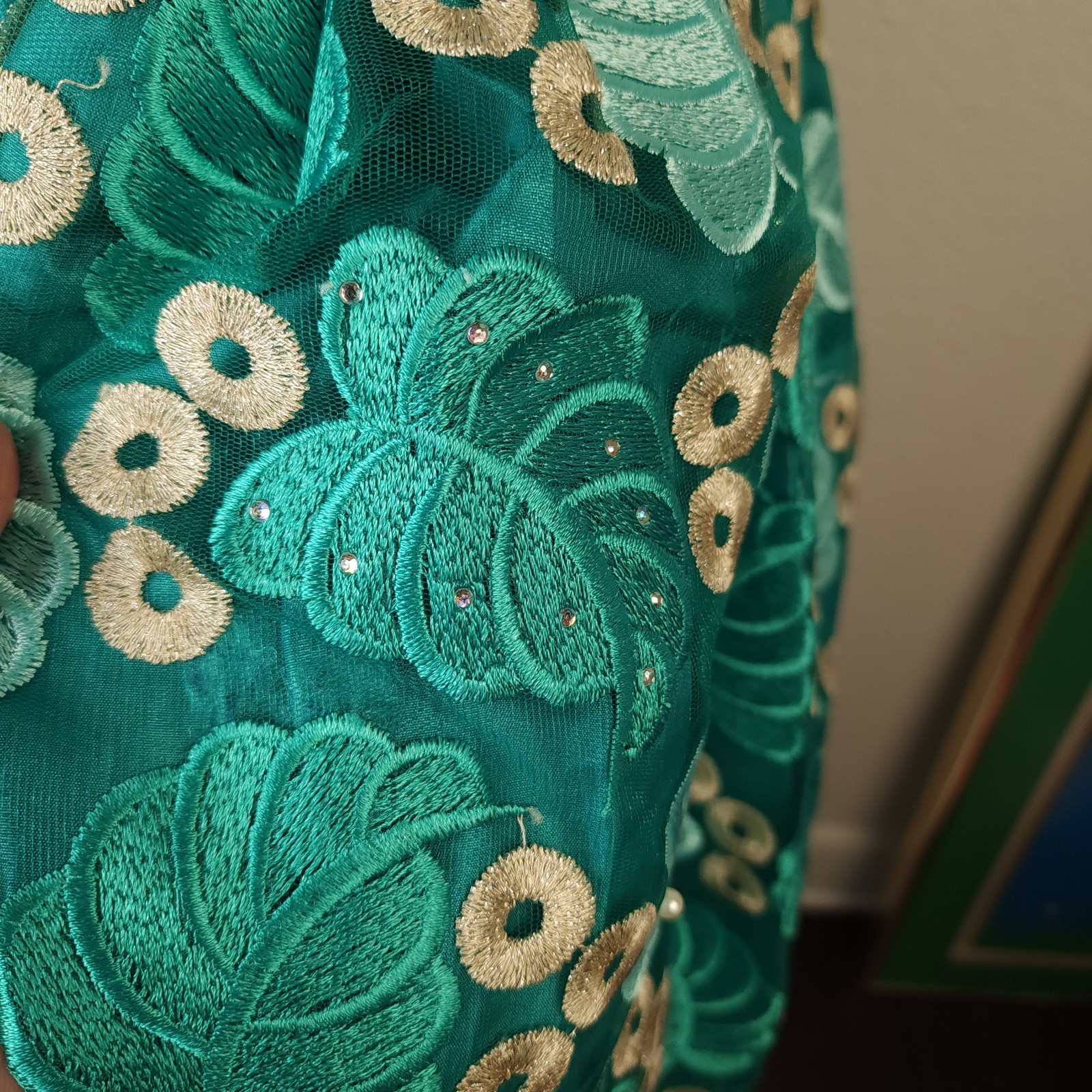 Vintage 1960s Tiki Lounge Cocktail Dress Handmade Hawaiian Resortwear Teal