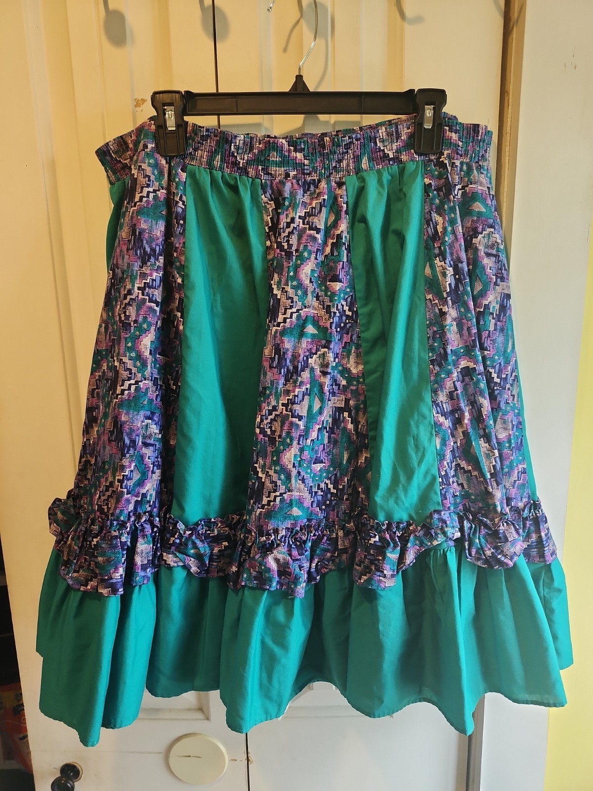 Partners Please! Malco Modes Square Dance Skirt Turquiose Purple Trim Size XL
