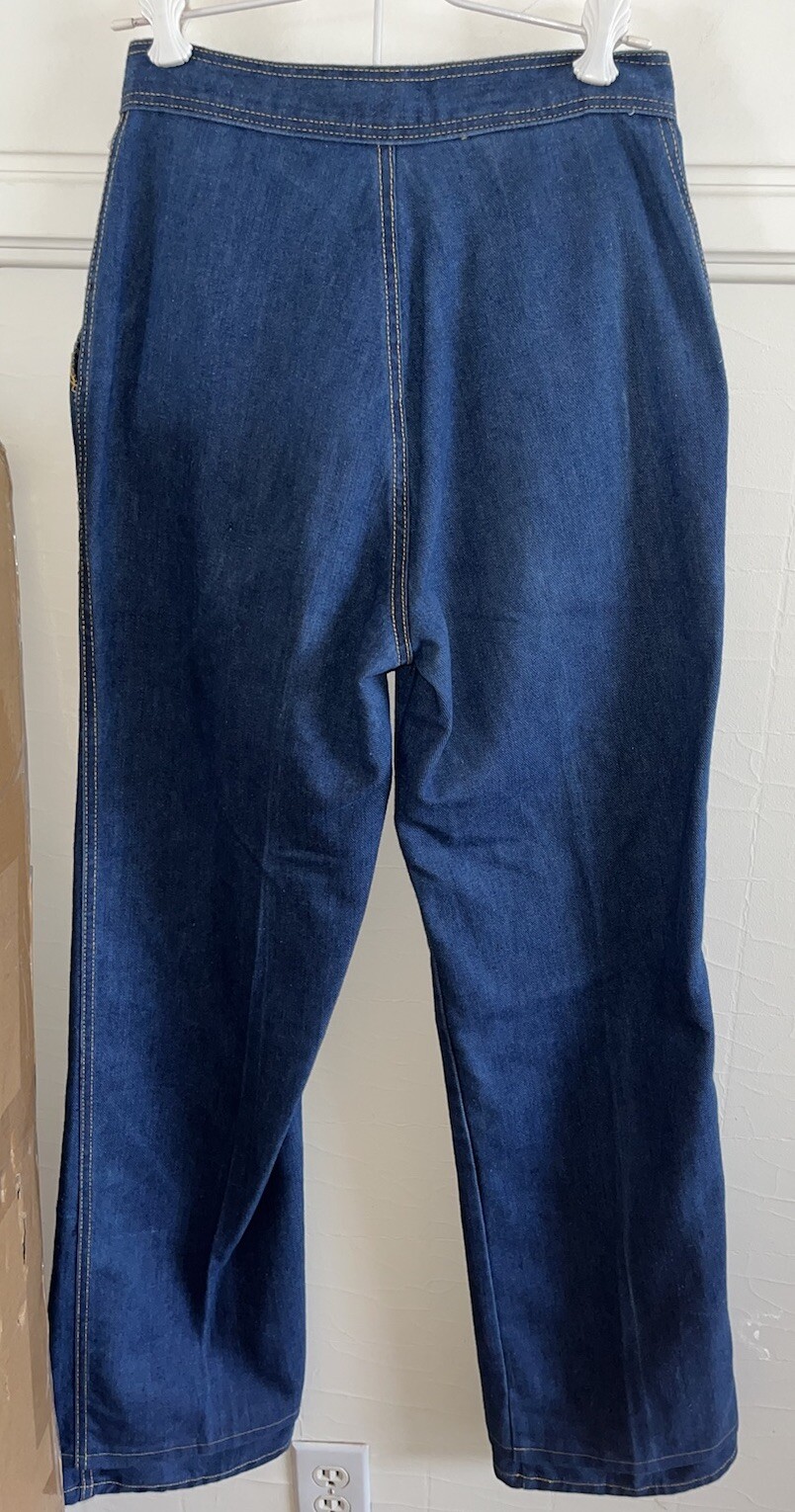 Vtg 1970s UNIVERSITY PARK Bell Bottoms Flare Jeans Embroidered Tennis Shoes-Sz 9
