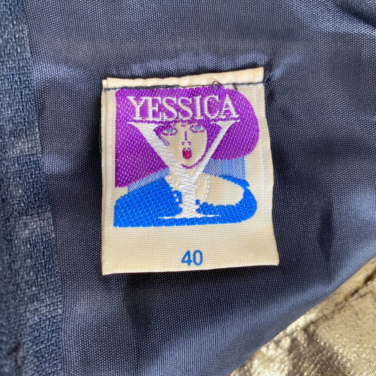 1980s YESSICA Ruffle Prom Party Dress Ruched Taffeta Cocktail Retro Tiered EU 40