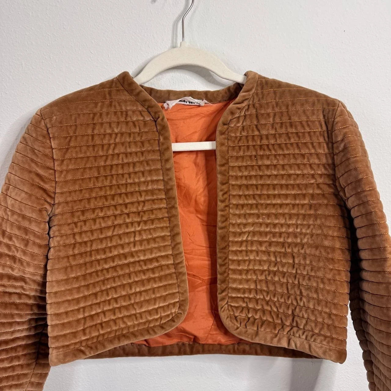 Vintage 70s Brown Velvet Cropped Opera Coat Rikallah Women’s Jacket Size 8