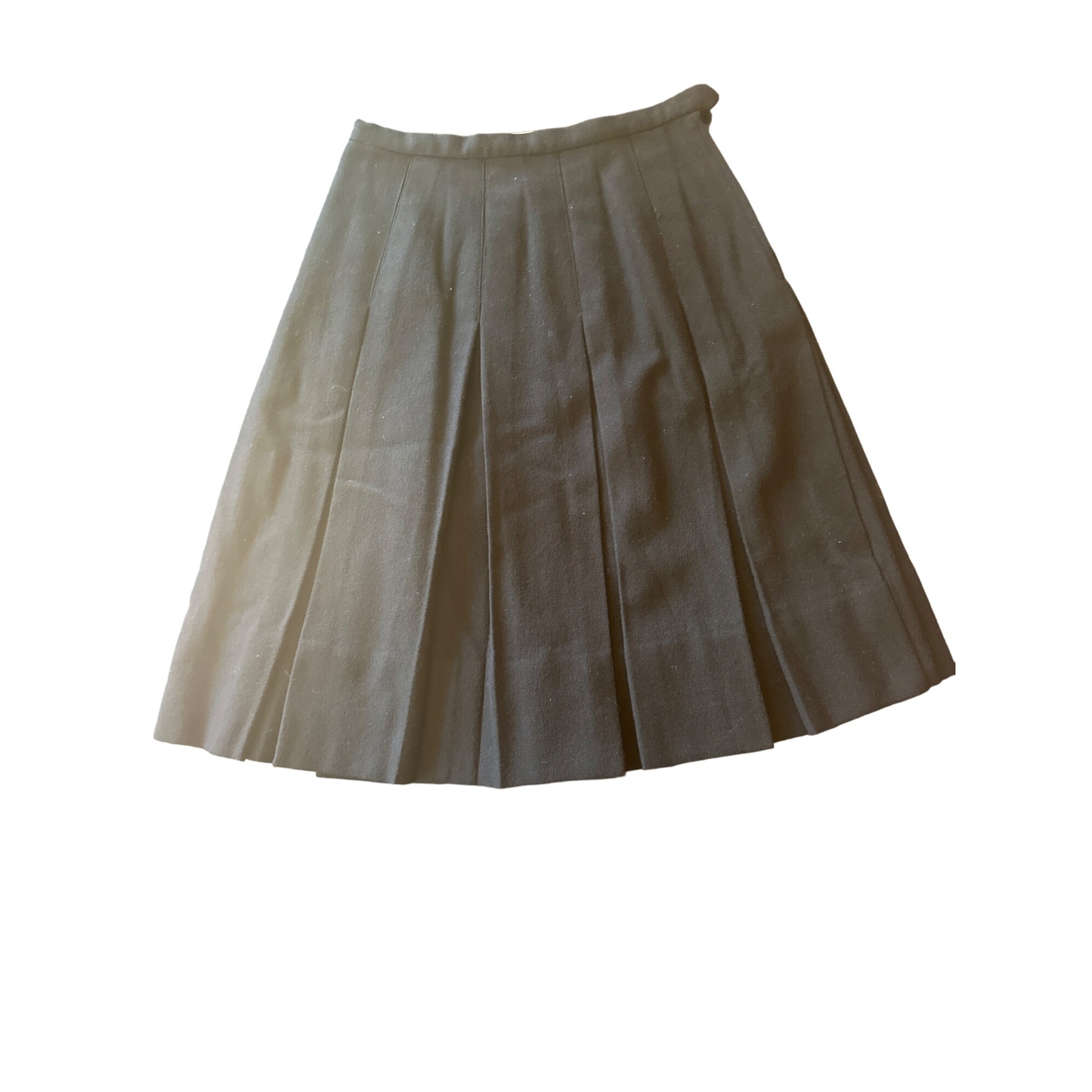 Garland Skirt Black Melospun Vintage Pleated A-Line Knife Pleat Knee Length