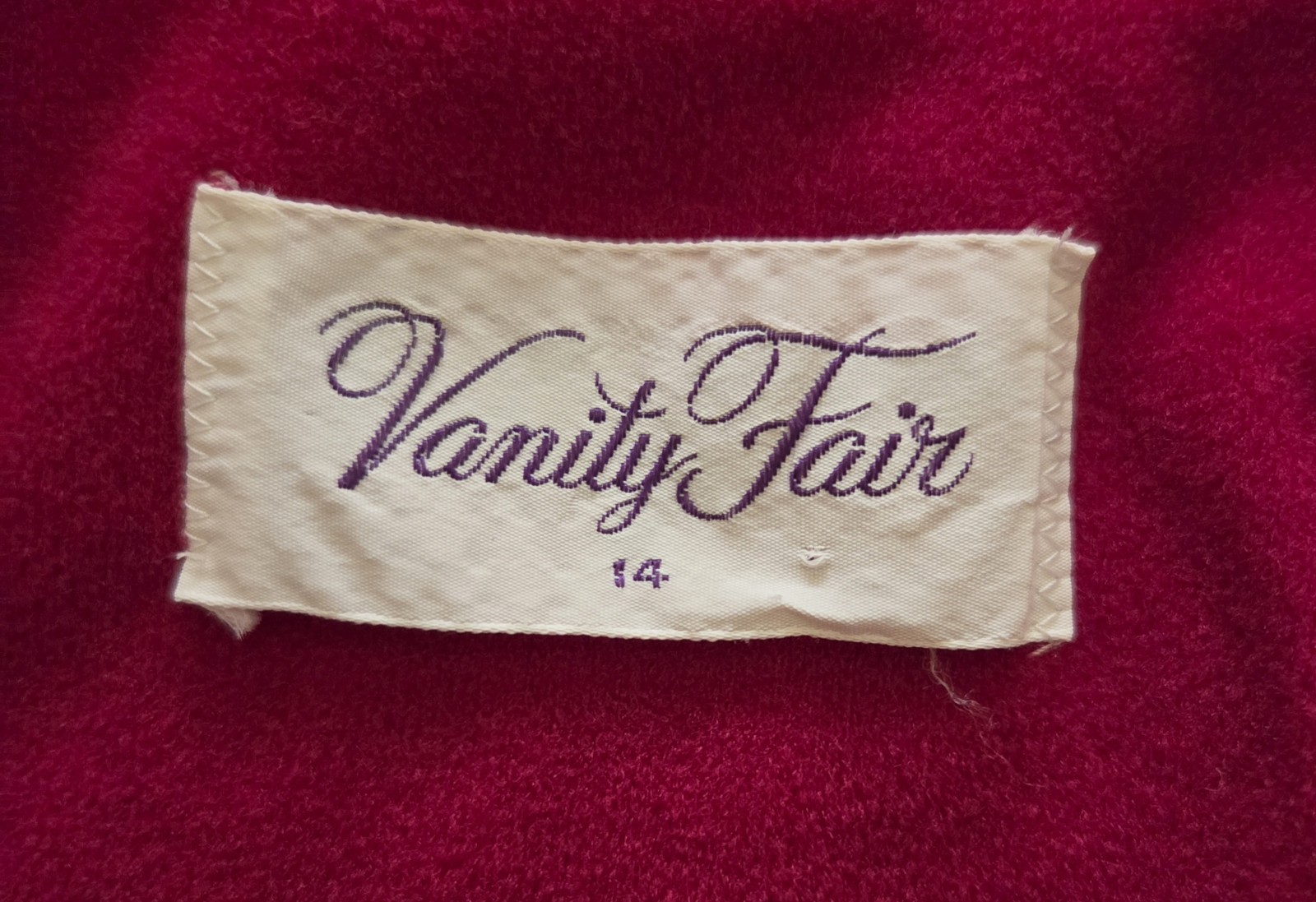🦋70’s VANITY FAIR Sz 14 Housecoat 💕Pink Velour 1/4 Zip EUC