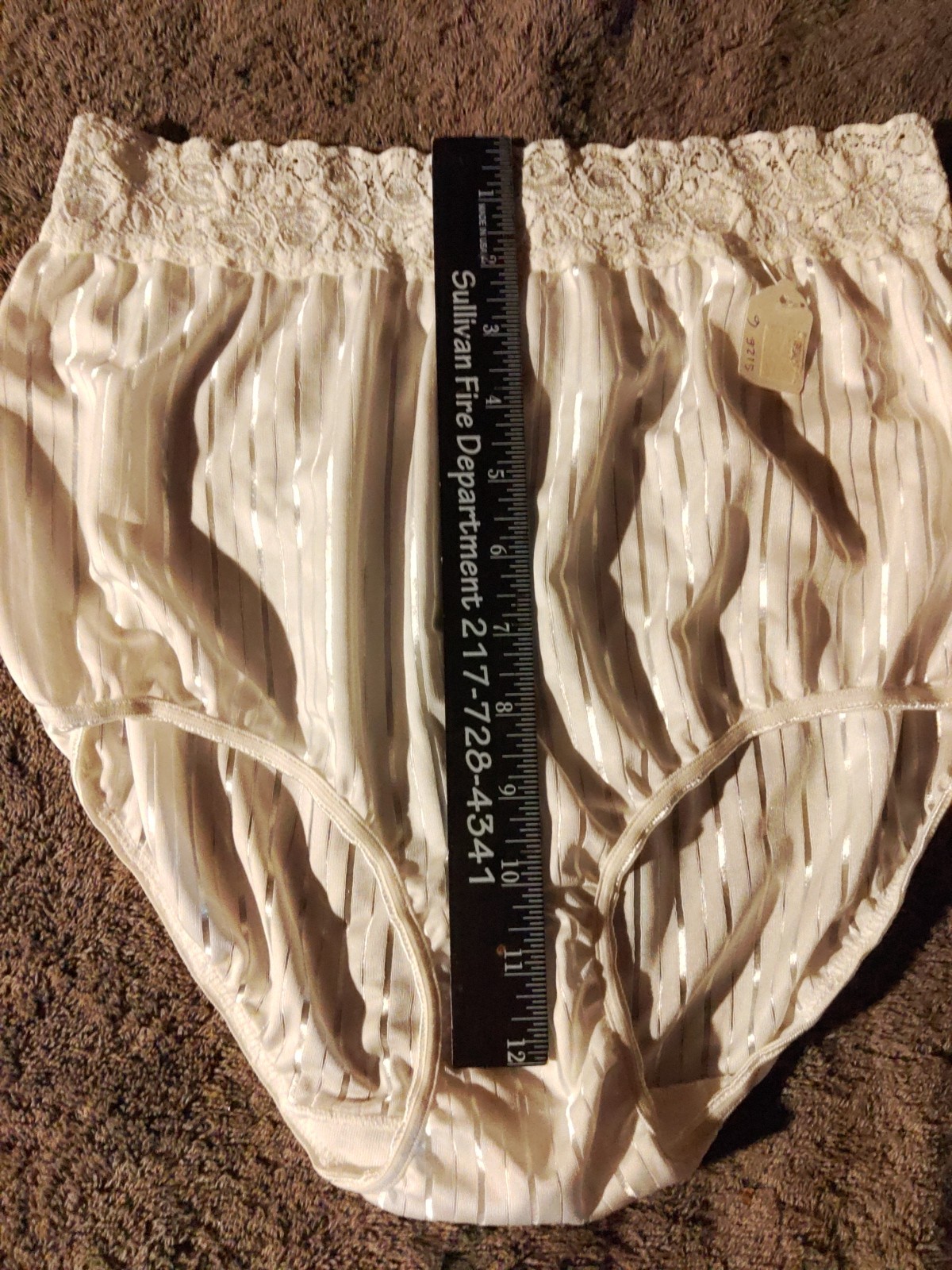 Vintage Bestform Brief „Bright Stripes” Panties Wide Lace Silky Soft Sz.6