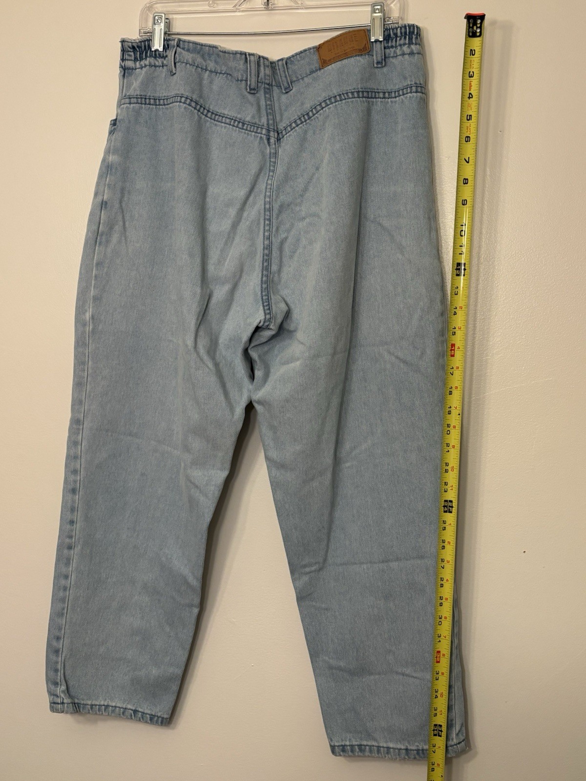 Vintage 80s Mom Gitano High Rise Mom Jeans Elastic Waist Light Wash 16 Tall