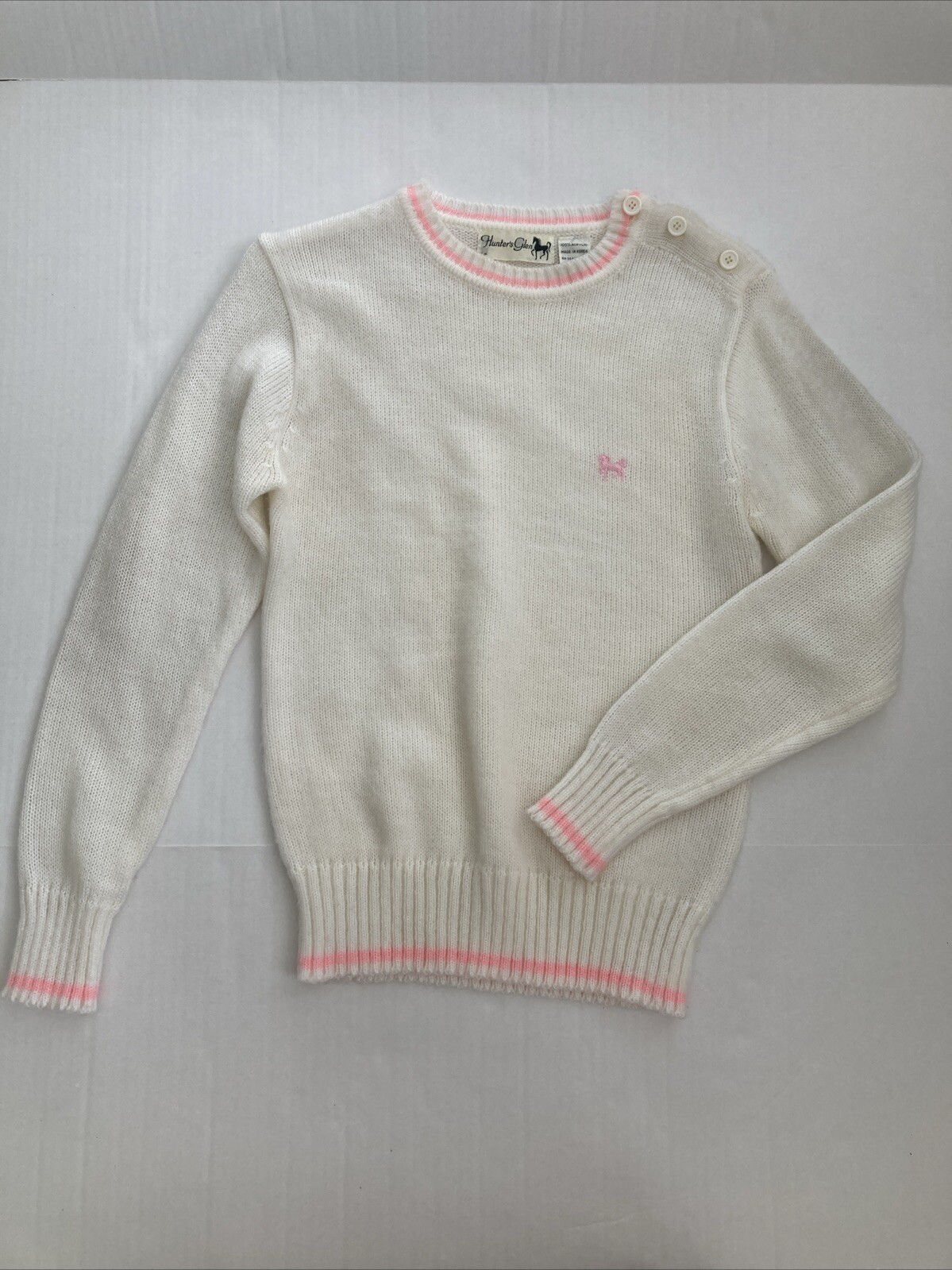 Vintage Preppy Crew Neck Sweater Horse Pink Size Large Korea