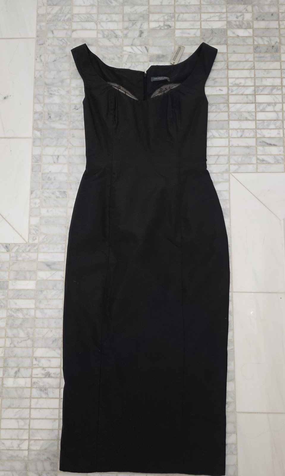 Rare Vintage Alexander McQueen A/W 2005 Black Sheath Silk Wiggle Dress IT42 NWT