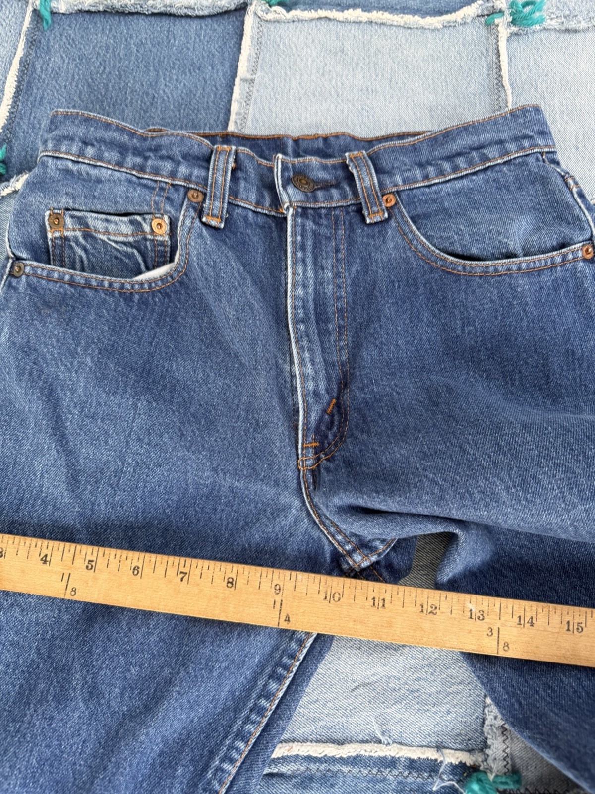 Vintage Levis 505 0217 Red Tab Jeans Denim Womens Straight 35×30 USA Made Fades