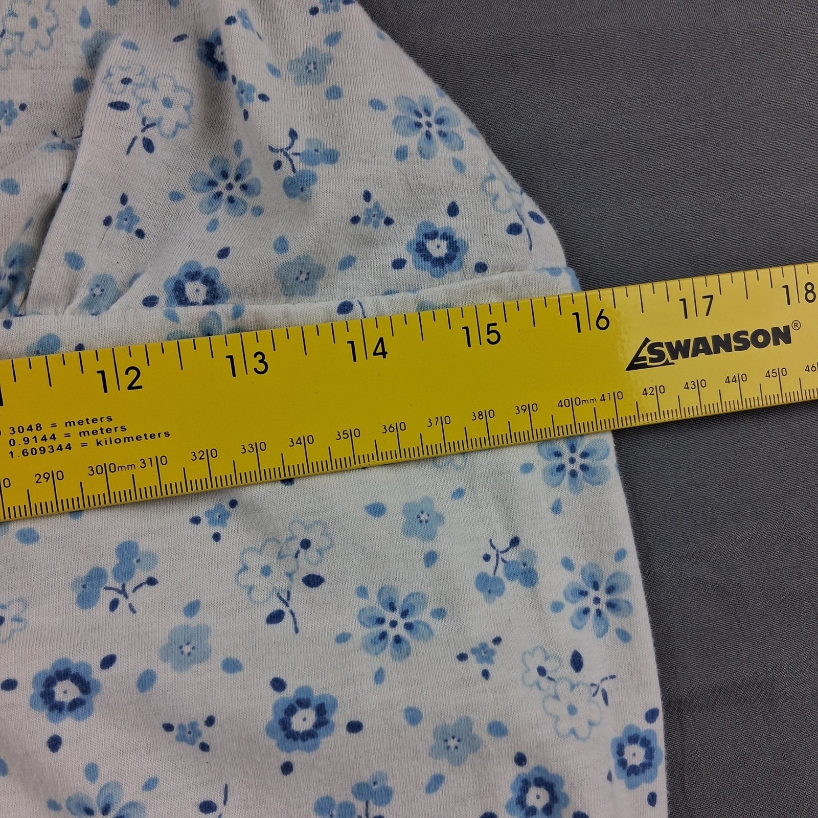 Simple Pleasures Vintage Blue Floral Cotton Blend Nightgown Chemise Large R00640