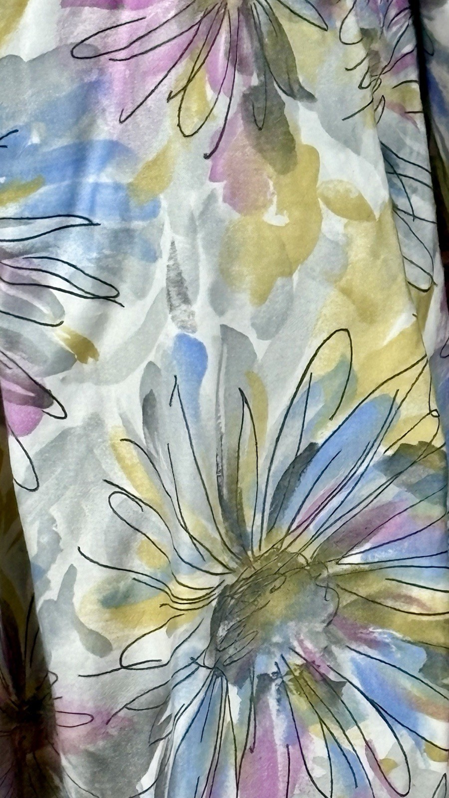 Vintage 60’s Floral Cotton Skirt Size XL Full Box Pleated Pink Blue White Pinup
