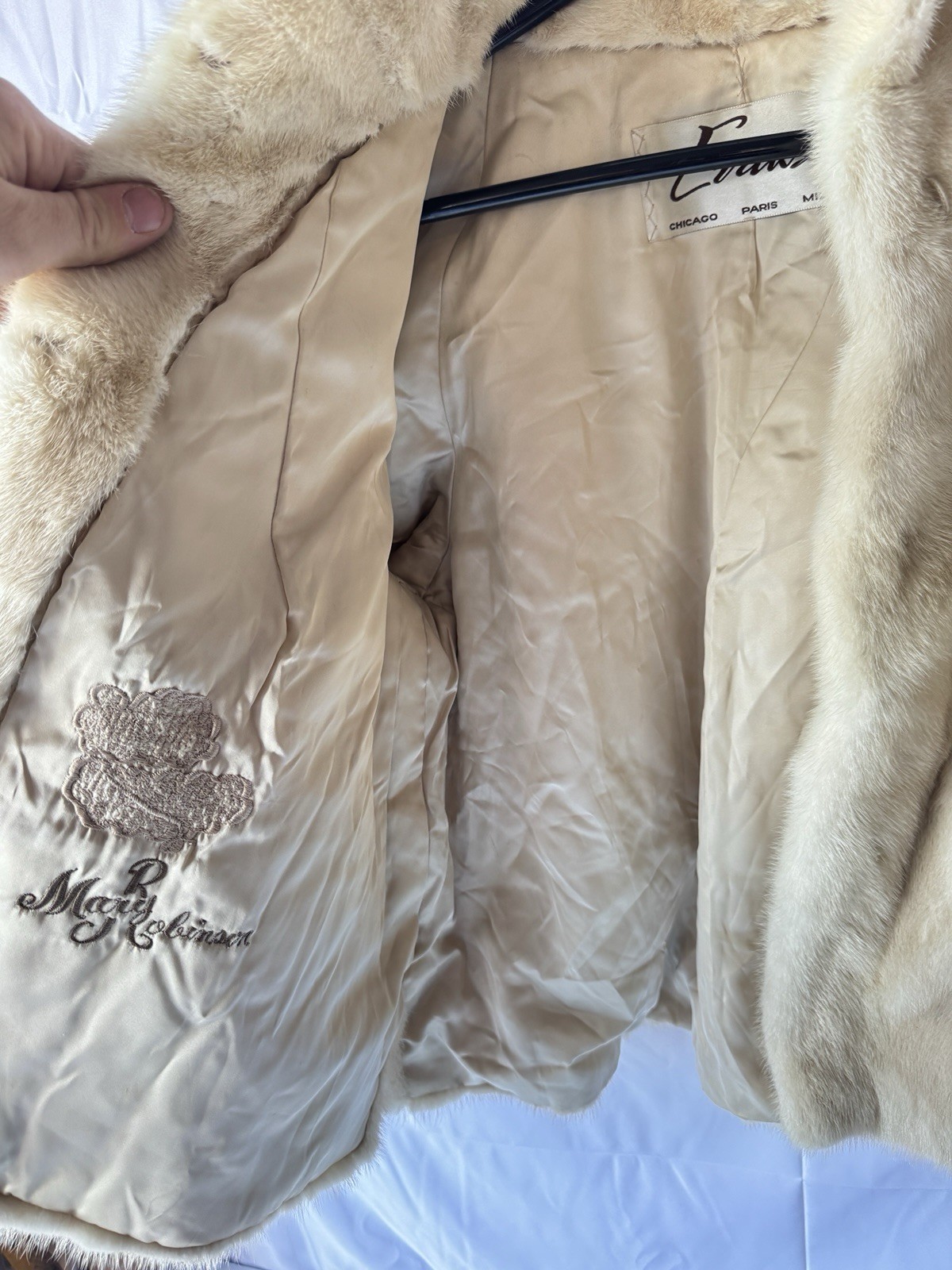 Vintage Evans Fur Coat Jacket Beige Soft Chic Chicago Paris Milan