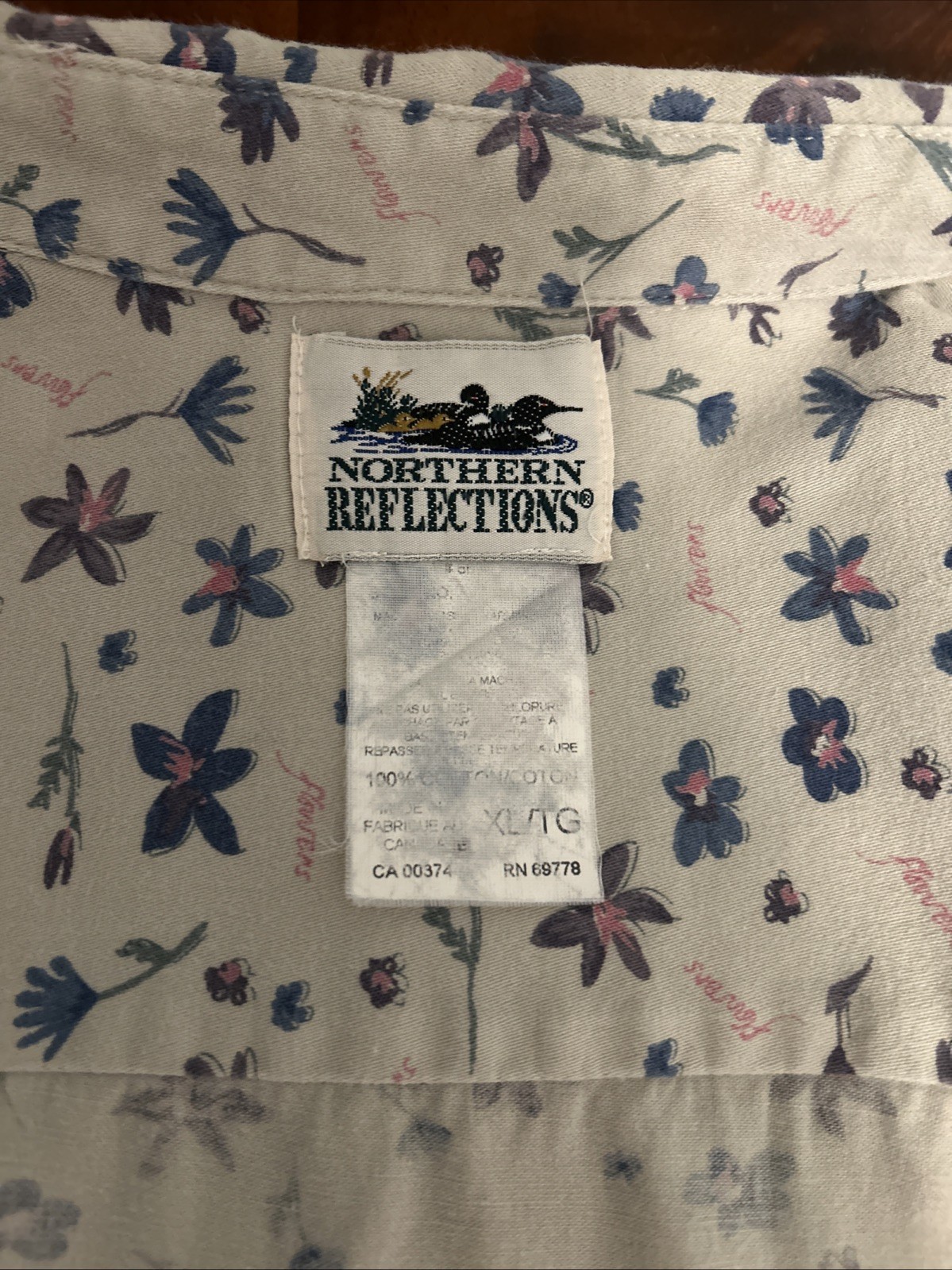 ‘90’s Vintage Northern Reflections Single Stitch Floral Button Up Shirt Sz XL