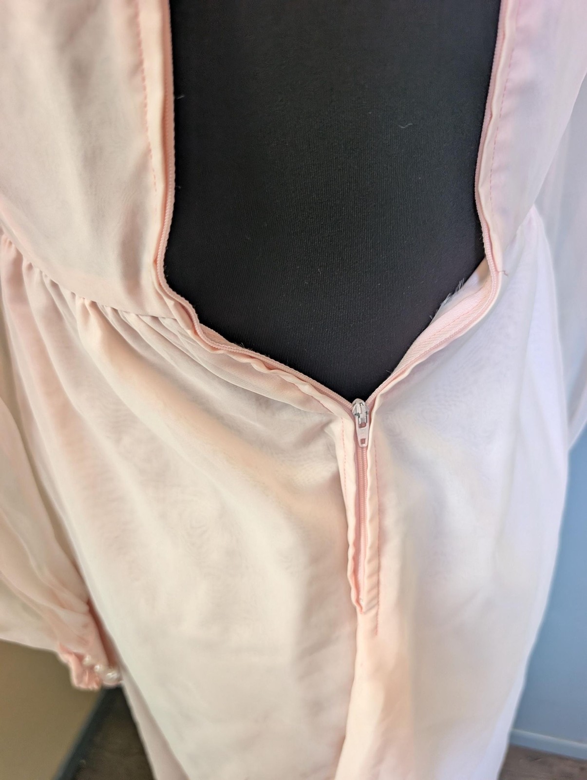 Vintage 70s Pink Empire Waist Maxi Dress; Formal Dress With Long Sleeves