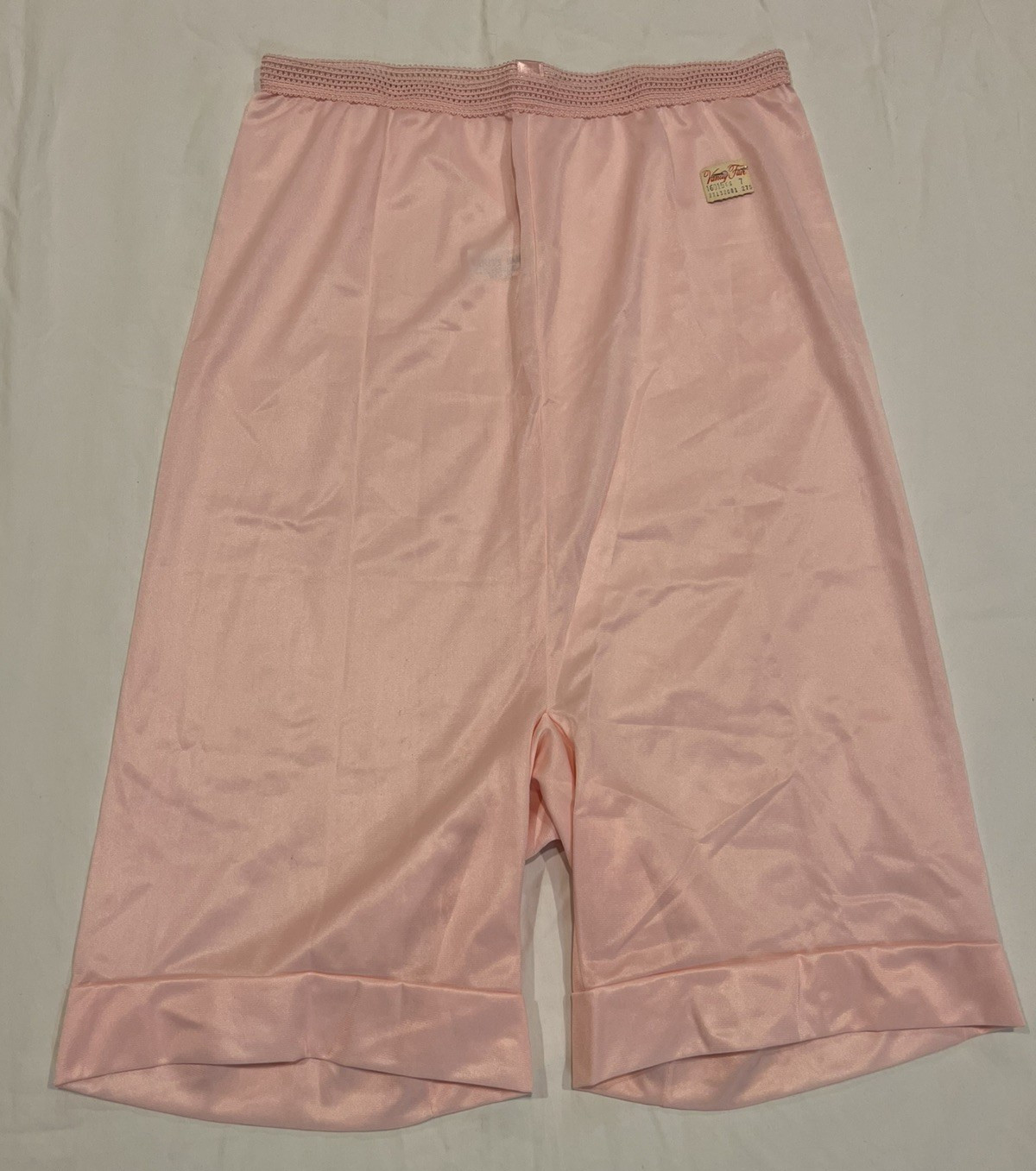 Vtg NWT Vanity Fair Hi gh Waist Pink Pechglo Tricot Pettipants Pink Satin Size 7