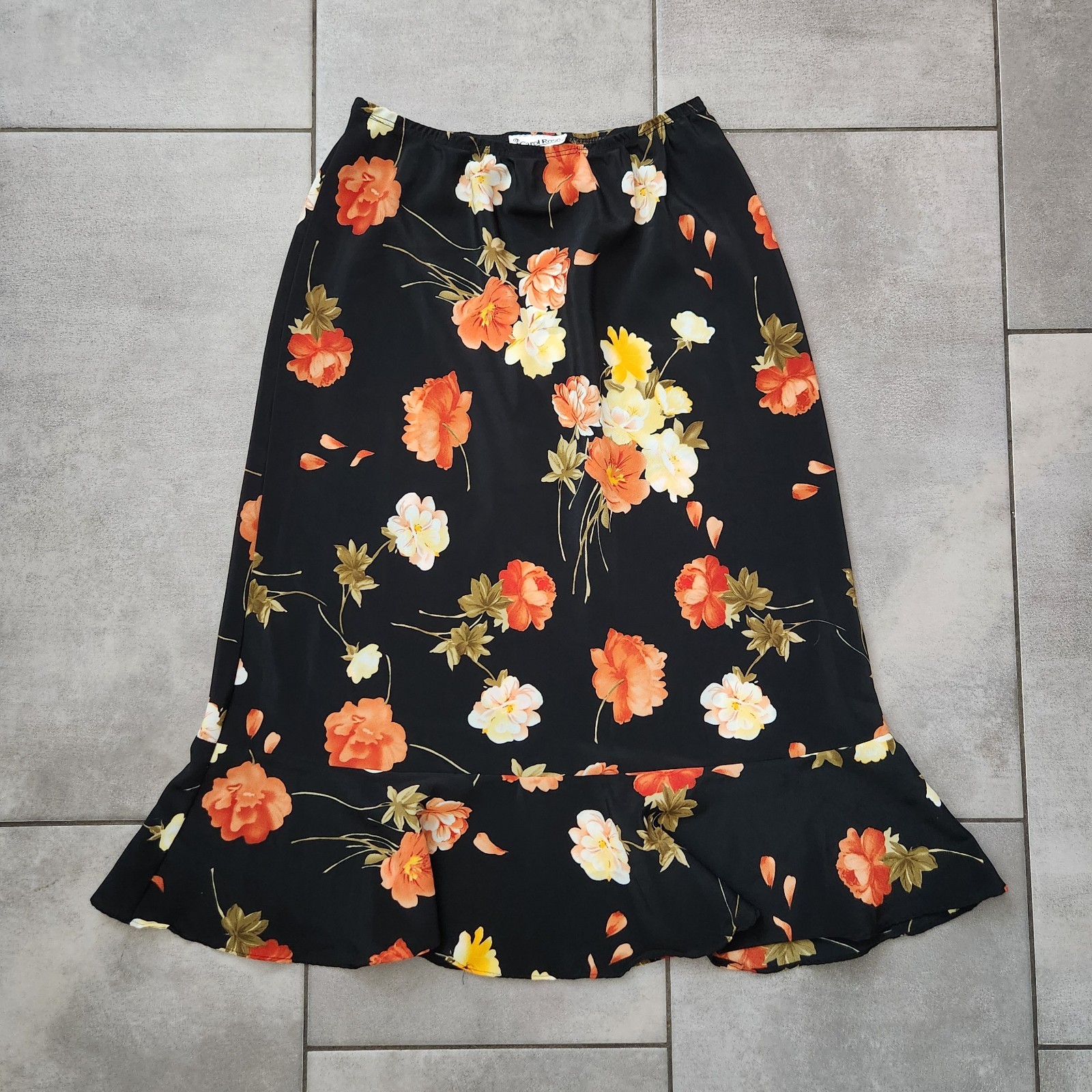 Vintage 90s 2000s Carol Rose Brand Floral Print Trumpet Skirt Sz.M Made In…