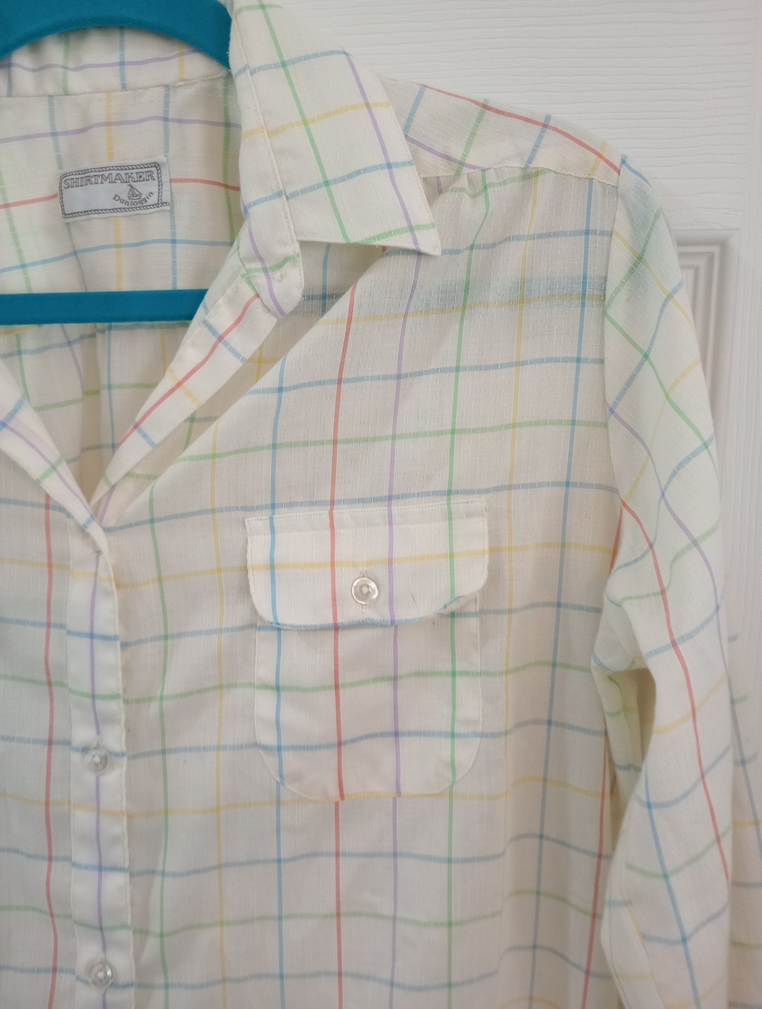 Vintage 80s Shirtmaker By Dunloggin Window pain Colorfully Patterned Dress, Size
