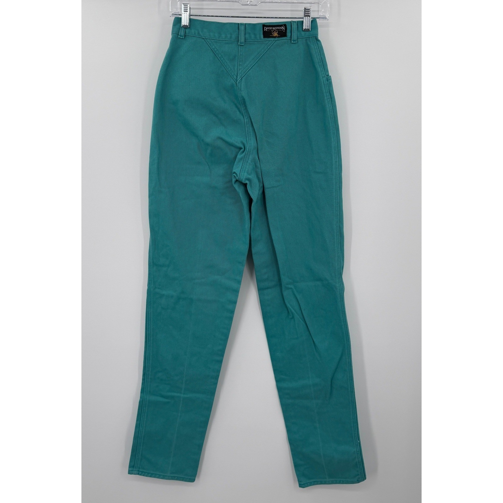 Vintage Rocky Mountain Jeans Teal Green High Waist Western Tapered 28/7 Made USA