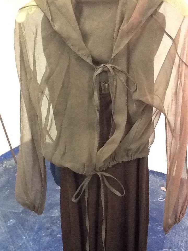 Vintage Kasper for Joan Leslie Palazzo Pants Jumpsuit, Sequin and Sheer Tops Bro