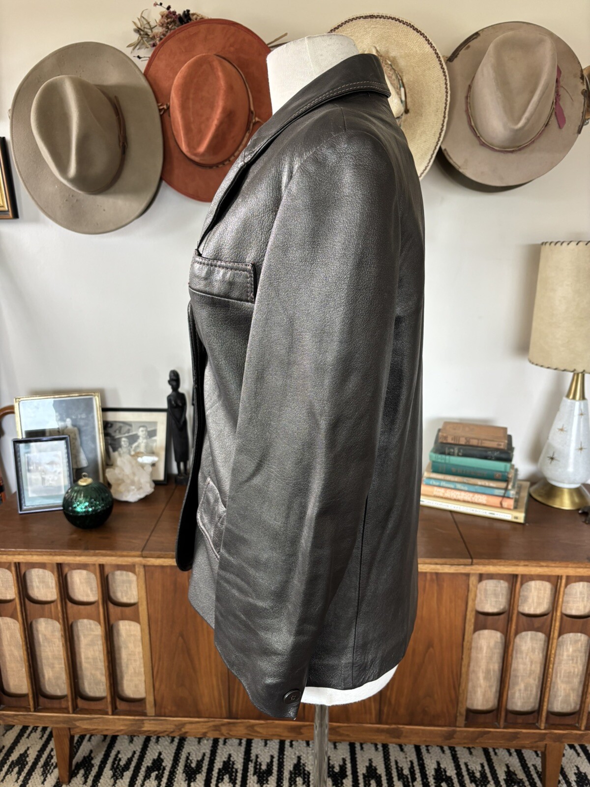 Vintage 80s Skin Gear Leather Jacket Women’s Soft Gray Sz S M