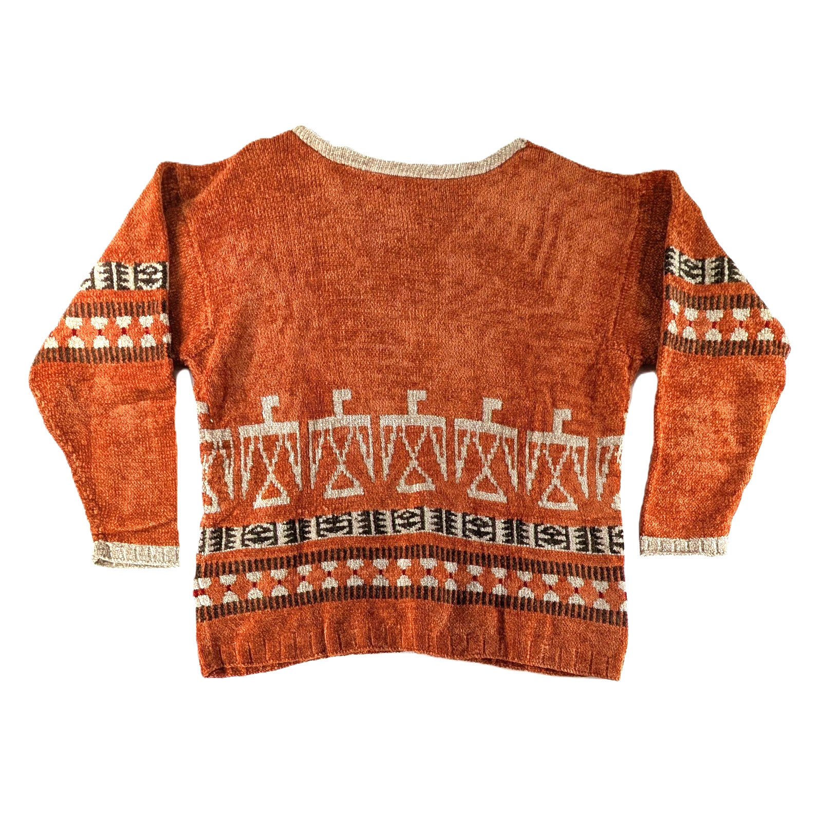 VTG Chenille Sweater Womens Sz Large CB Milligan Santa Fe Southwest Aztec Tribal