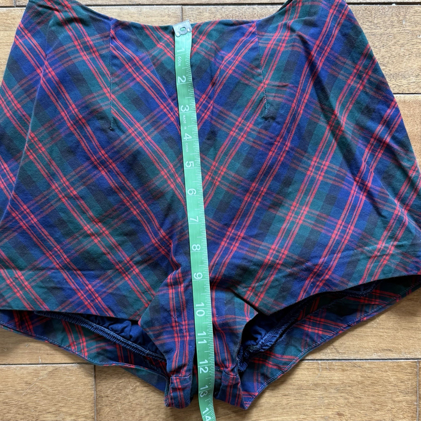 2pc VTG 60s MCM Sailor Bikini Plaid Swimsuit Boy Shorts ILGWU Union Made Sz S/M
