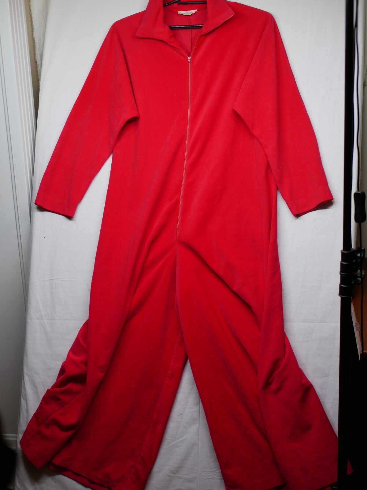 VTG 60s At Home Wear Van Raalte Lounge Hostess Jumpsuit Red XL 16