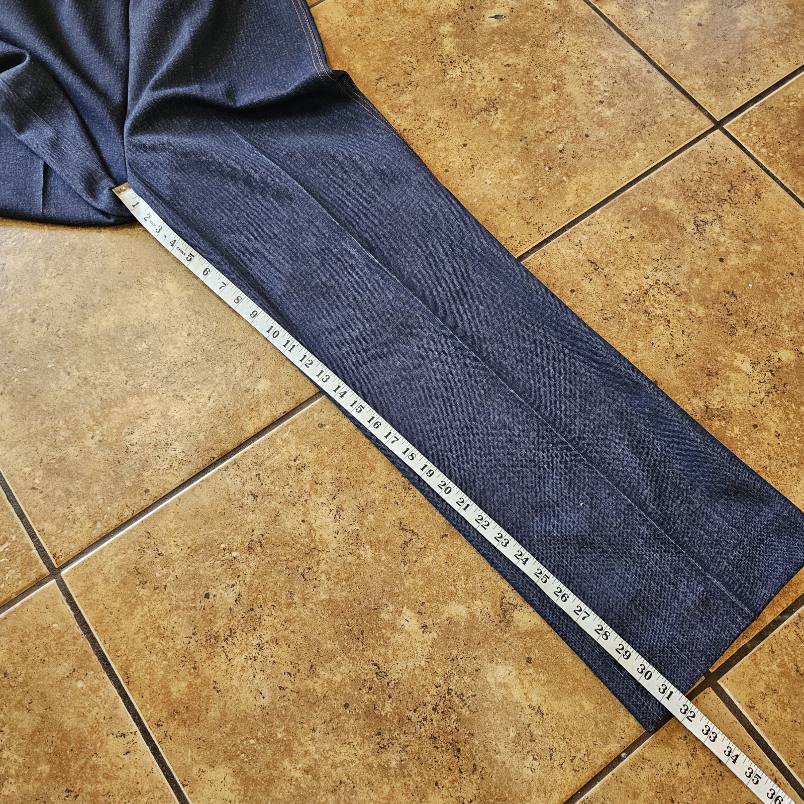 Vintage 70s Trousers Donovan Galvani NWT Deadstock Polyester Dark Wash Blue