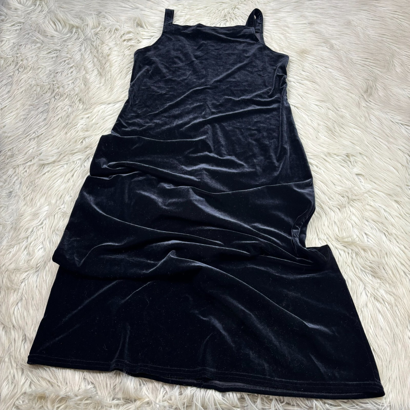 Vintage 90’s Helen Blake Women’s M Black Velvet Square Neck Maxi Dress