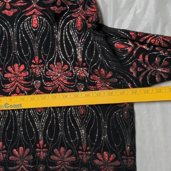 1849 Authentic Ranchwear Vtg Glitter Floral Whimsygoth Long Sleeve Western Shirt