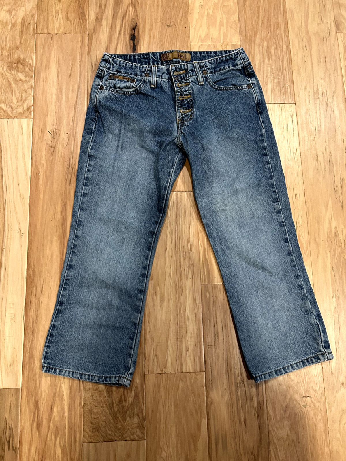 Vintage Y2K LEI Cropped Jean Capris With Button Fly Medium Wash Low Rise Size 5