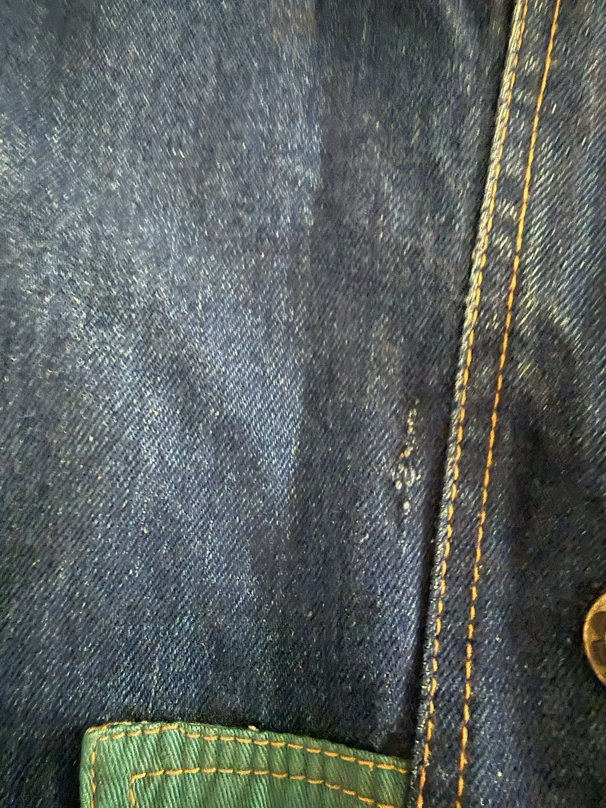 VTG Weathered Blues Izzi Western Denim Jean jacket Southwest Aztec Patchwork L