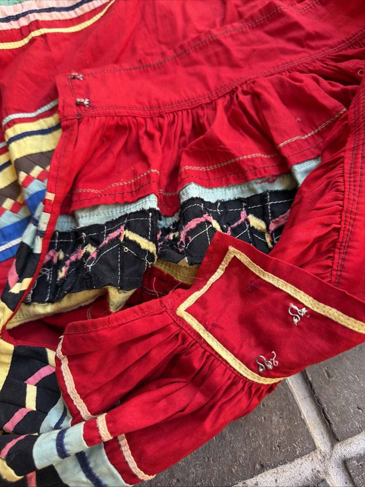 Vintage Seminole Native American Authentic Rare Patchwork Skirt 1950s 40s