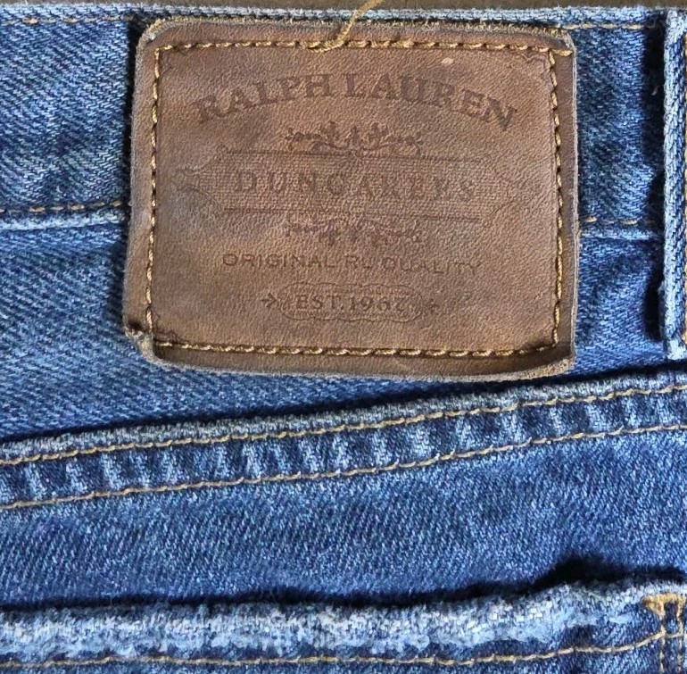 Polo Ralph Lauren Jeans Womens 32 Blue Relaxed Flare Denim Cotton Dungarees