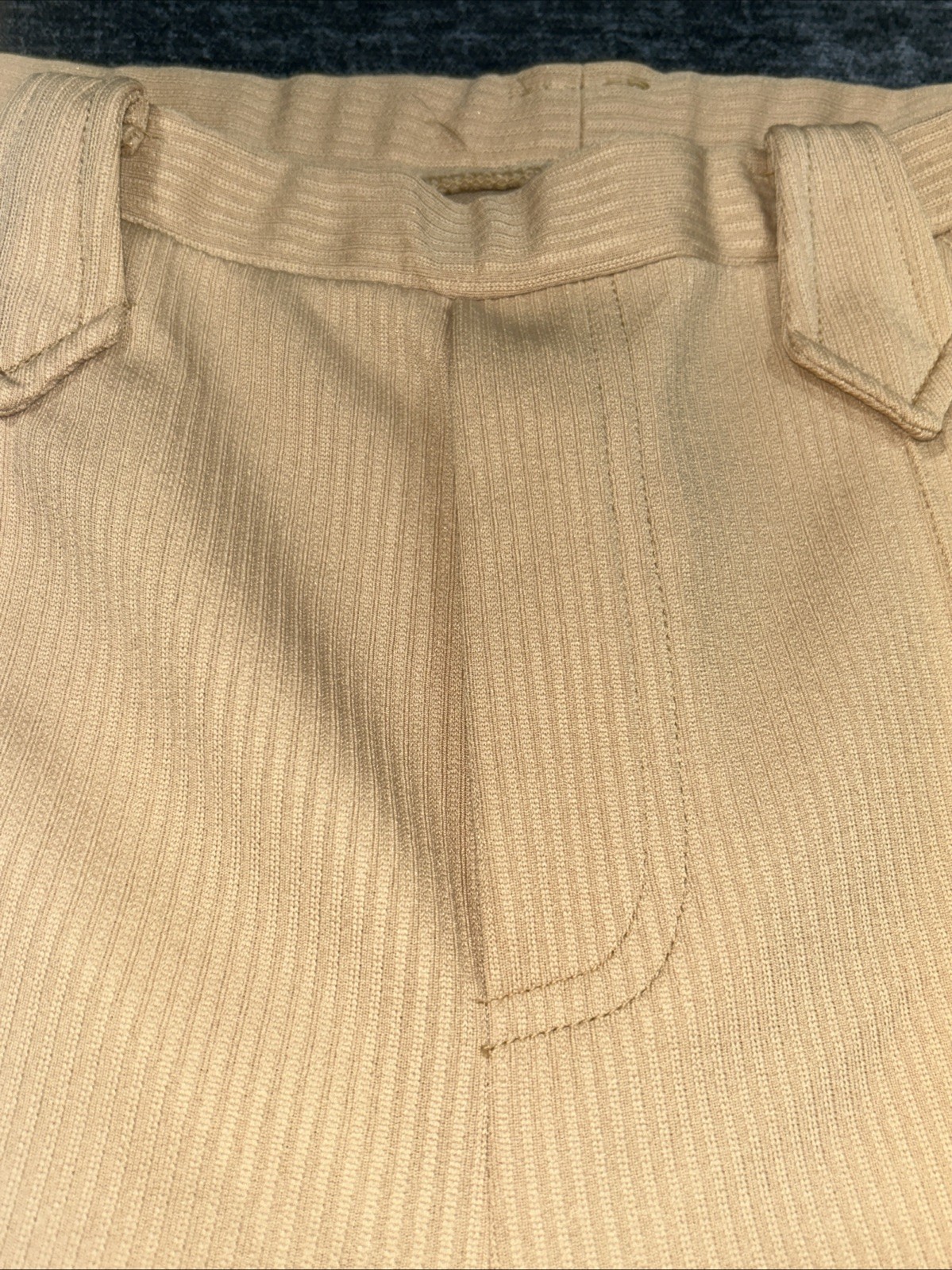VTG Lasso Western Wear Pants 70s Tan/Beige Knit Flare Bell Bottom Cowgirl Rodeo