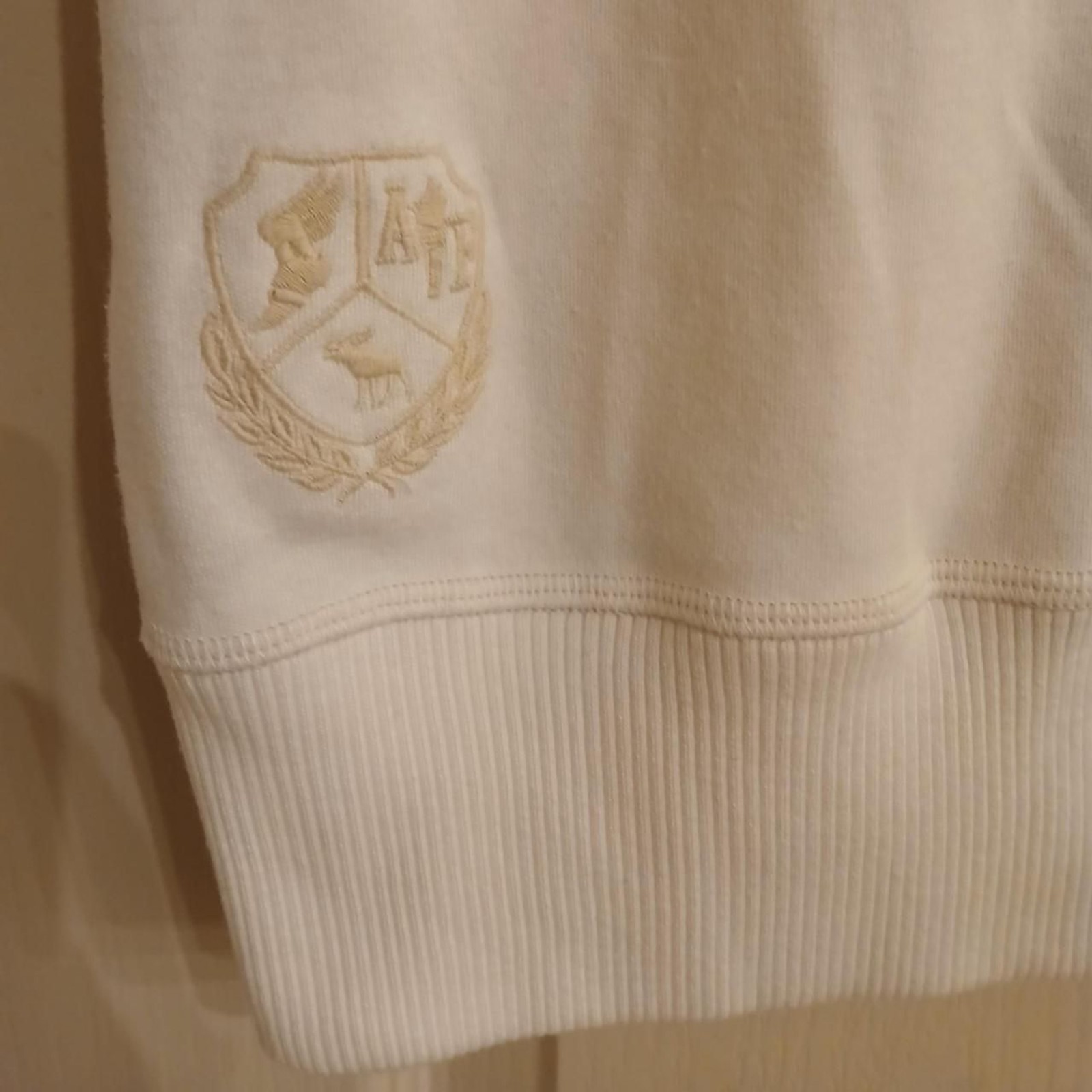 Y2K Abercrombie & Fitch white full double zip lightweight hoodie big tag S
