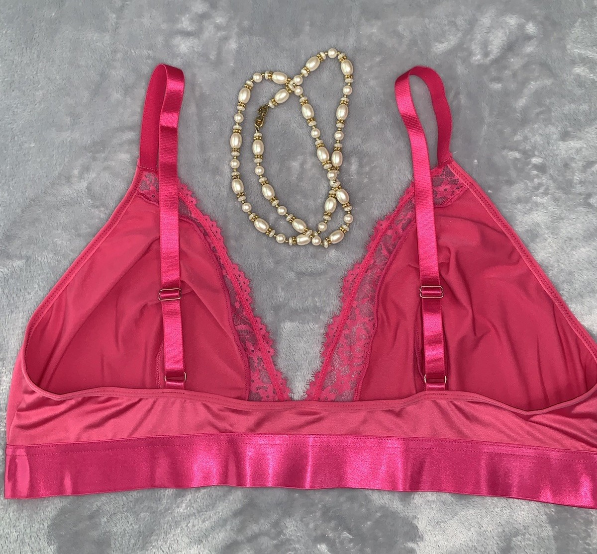 NEW Shiny Stretch Bra / Bralette NO WIRES 3X 44 46 48 Front Closure