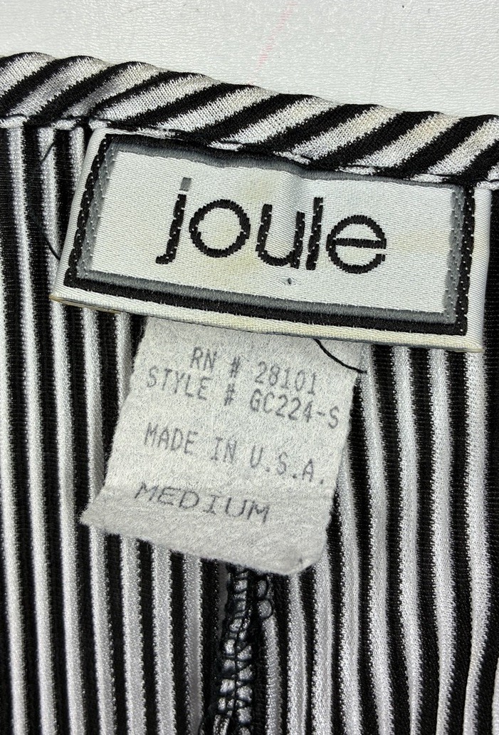 Joule Women’s VTG 90s Black White Striped Illusion Dress Grunge USA M