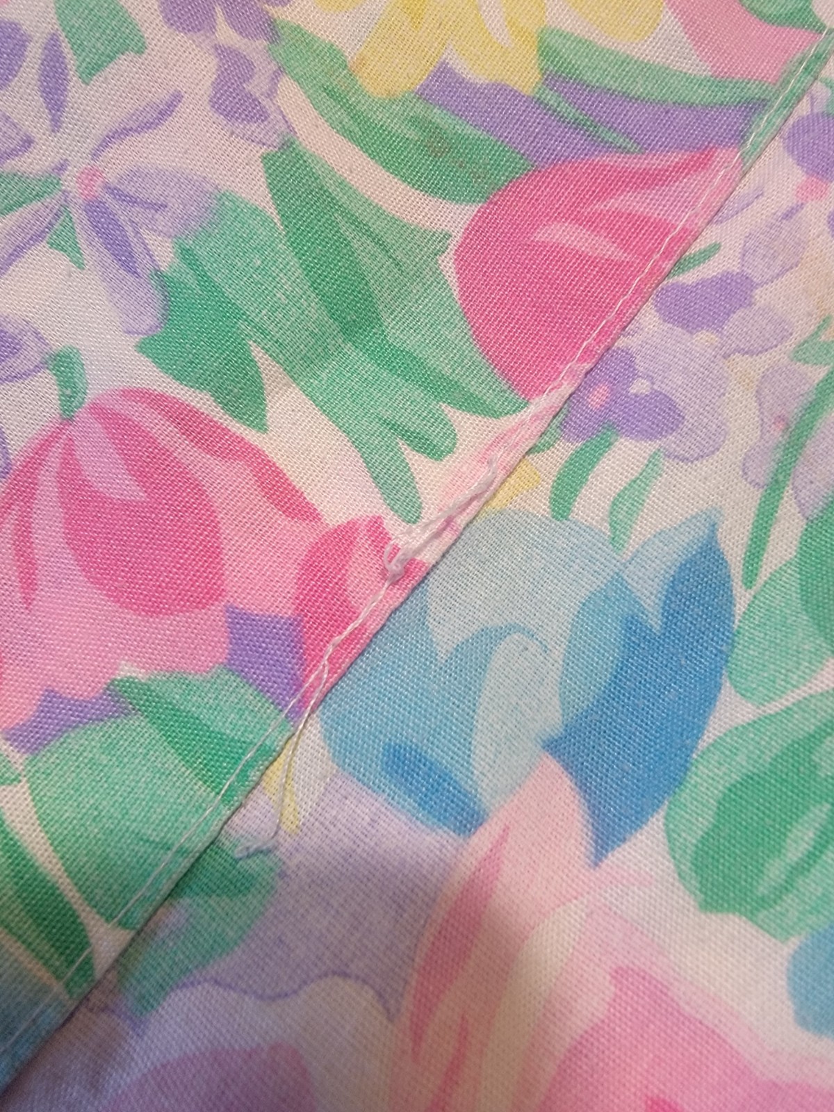 Vintage Alice Of California Spring Tulip Novelty Floral Apron Style Dress Sz L