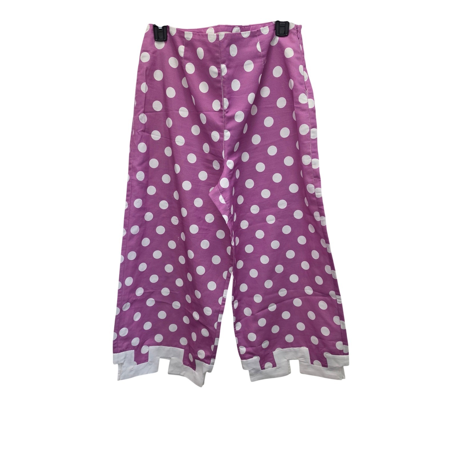 Tyler Böe Linen Cotton Polka Dot 2 Piece Set Womens 10 Vest Wide Leg Pants Pink