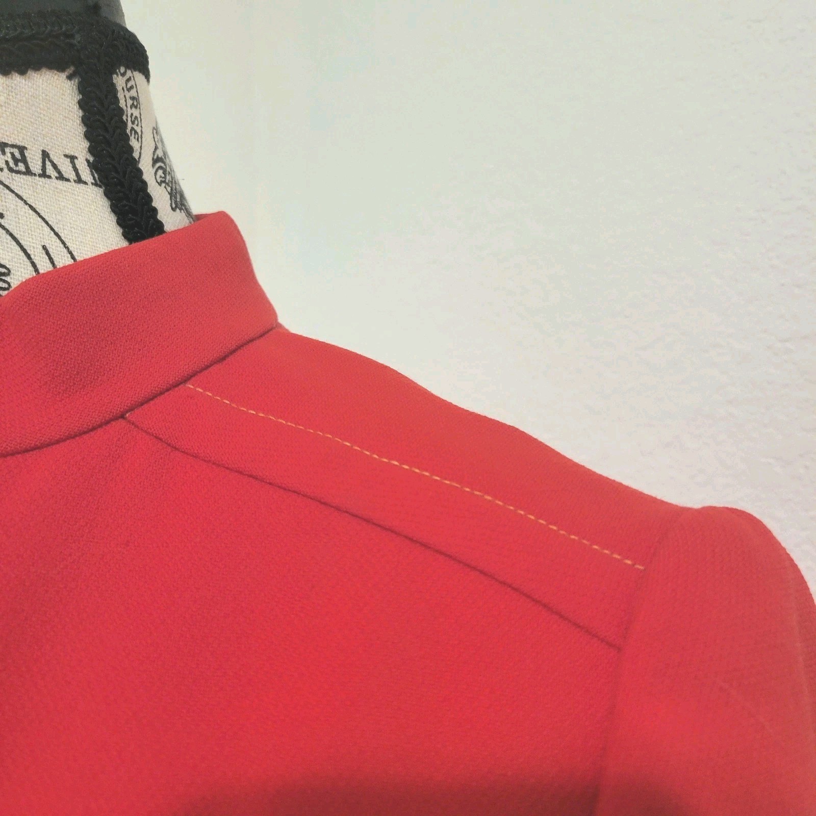 Vintage 60s Red Cropped Jacket Mod Retro Military Majorette Womens Small