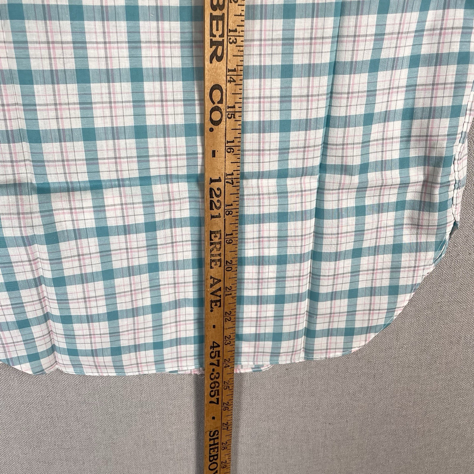 VINTAGE 60s Lewis Frimel Pajama Shirt Plaid Womens Size 32 Cotton Short Sleeve