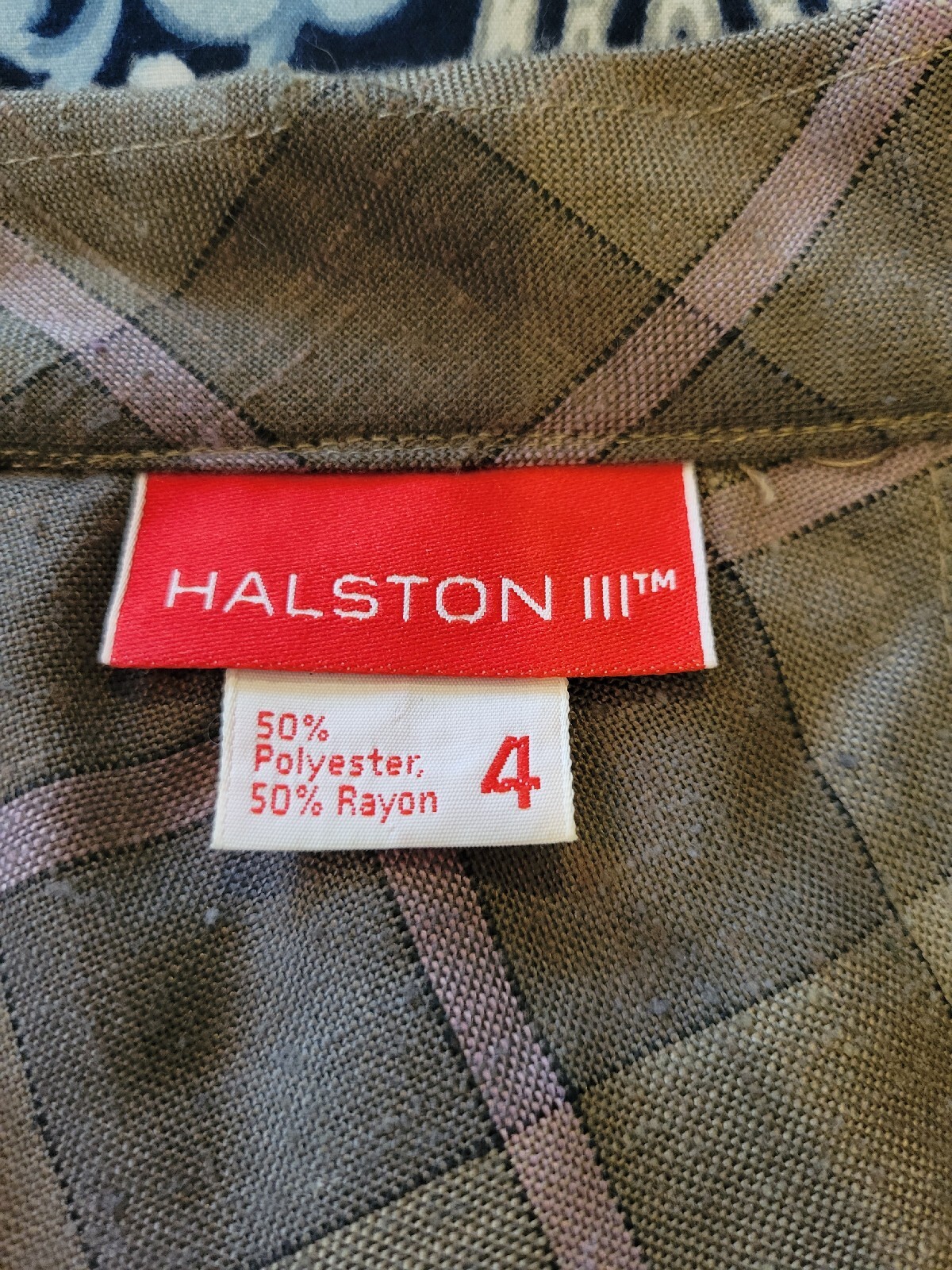 Halston III Vintage Plaid Midi Skirt Womens 4 Brown Mauve 25″ Waist Designer