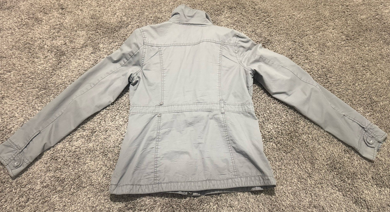 Wet Seal Zip Up Multi Pockets Gray Jacket Inner Plaid Women’s Size Medium