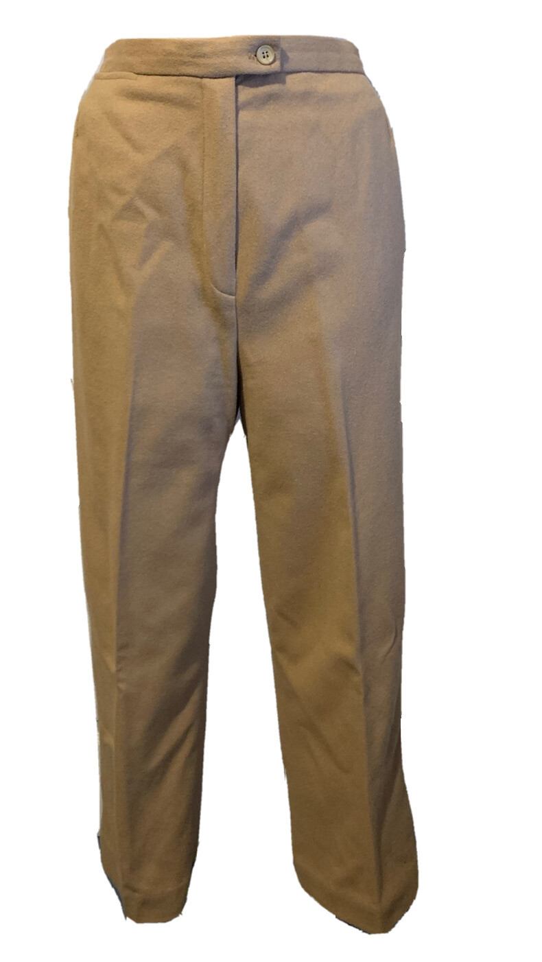 VINTAGE PANTS WOOL HIGH WAIST GORDON of PHILADELPHIA TAN FLAT FRONT LINED