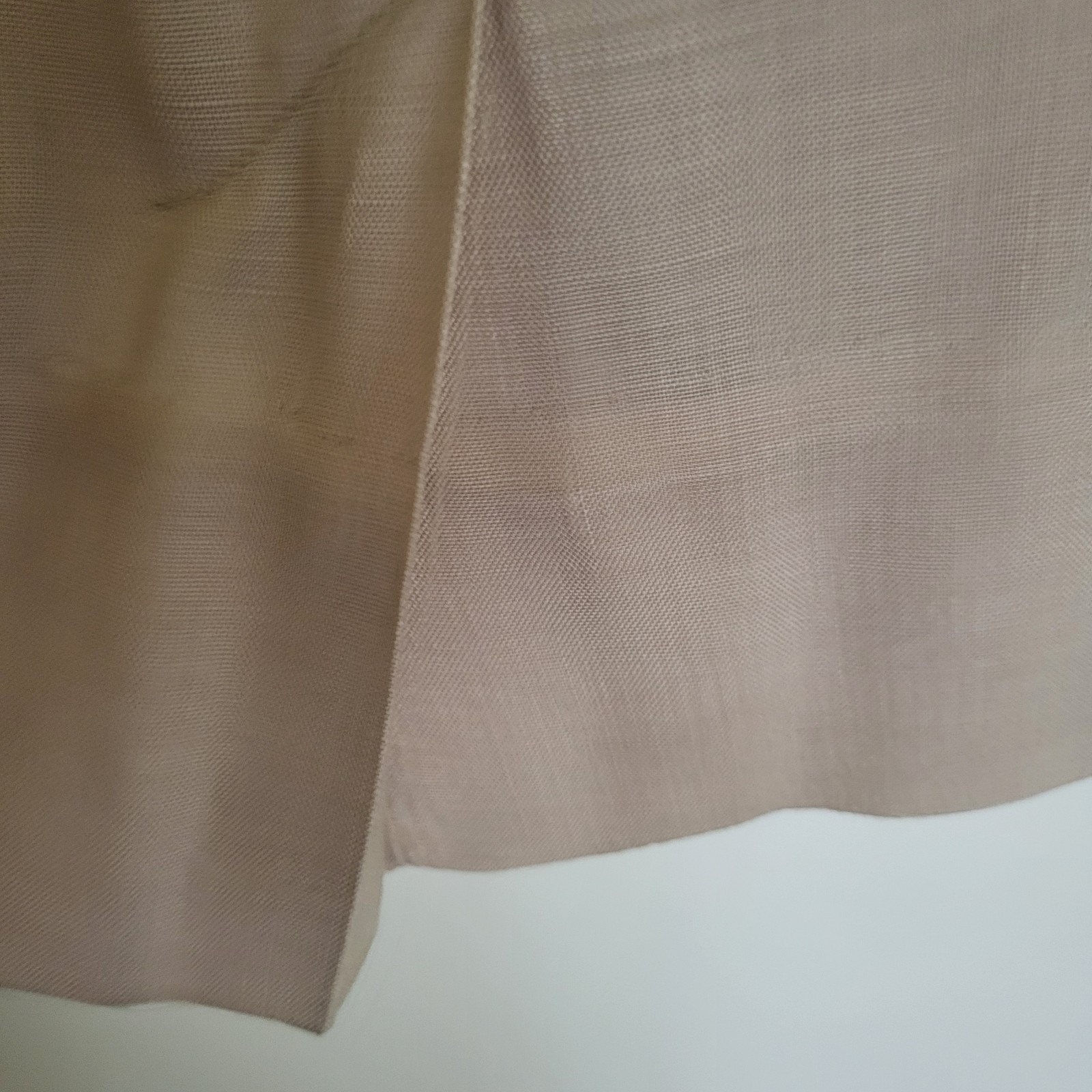 VTG Minx Modes Dress 60’s Beige Point Collar Pin Stripe Silk Scarf Retro