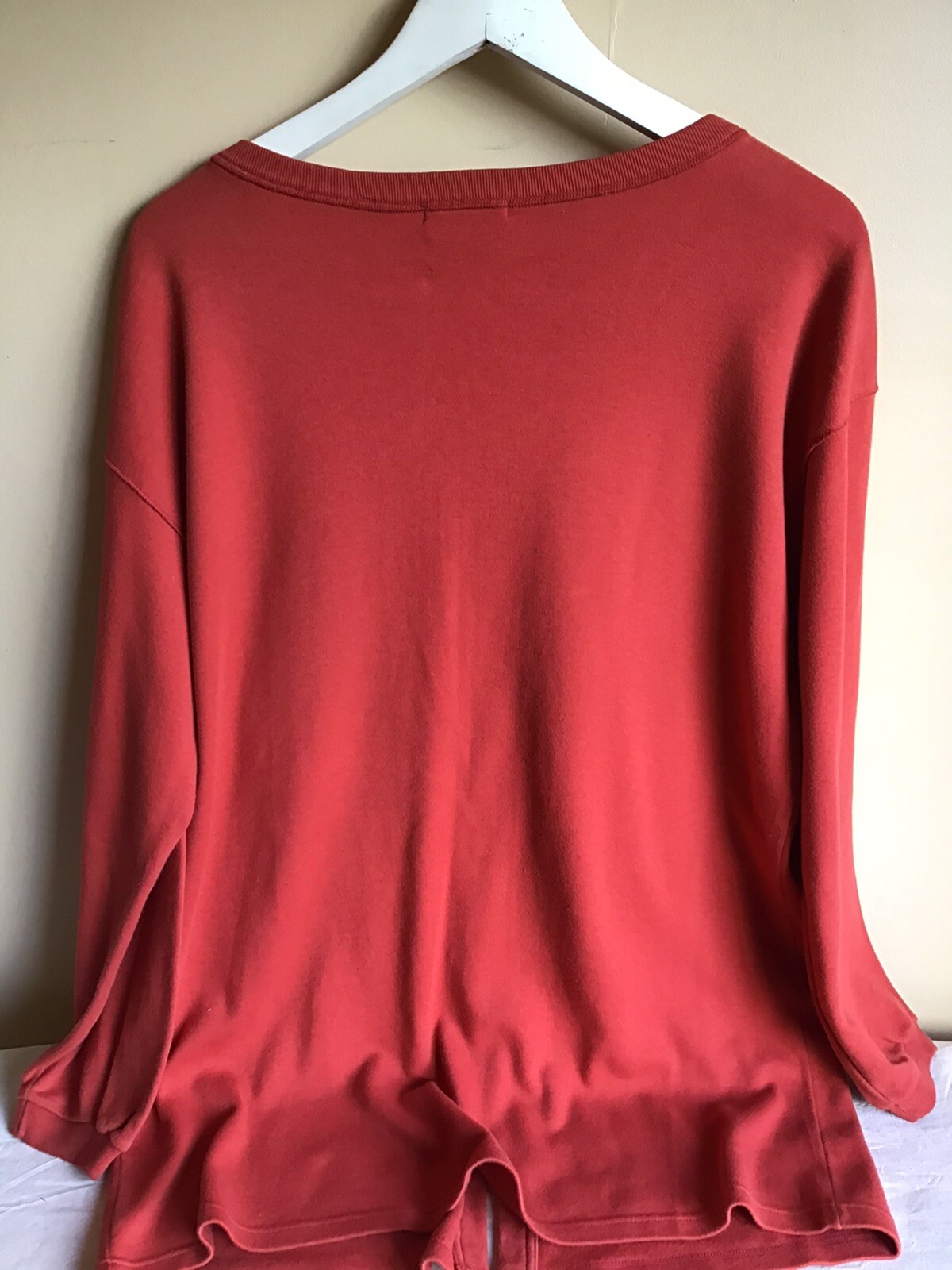 Vintage Womens The Broadway Toyo Menko Red Burnt Orange Button Up Cardigan Large